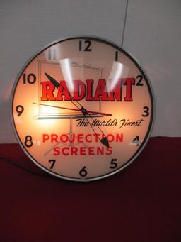 Glass Faced Metal Can RADIANT Lightup Advertising Clock