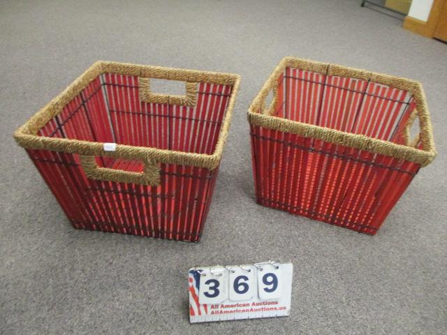 Pair of Reed Style Baskets