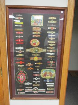 Framed Cigar Label Collection