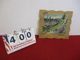 *SPECIAL ITEM-Evinrude Outboards Motors 3D Die Cut Northern Pike Calendar Topper