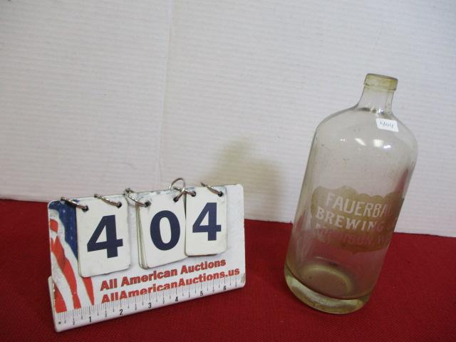 *LOCAL ITEM-Fauerbach Brewing Co. Madison, WI Etched Seltzer Bottle