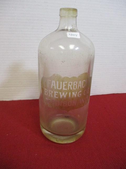 *LOCAL ITEM-Fauerbach Brewing Co. Madison, WI Etched Seltzer Bottle