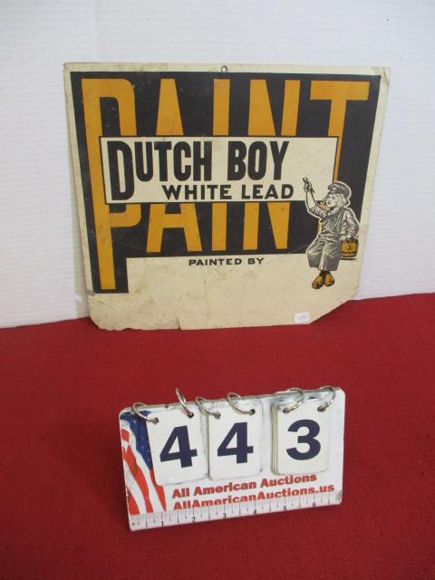 Dutch Boy White Lead Paint Advertising Sign