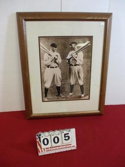 1919 Ty Cobb & "Shoeless" Joe Jackson Framed Photo w/ COA