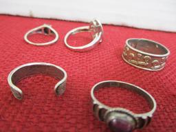 Mixed Sterling Silver Ladies' Estate Rings-Lot of 5