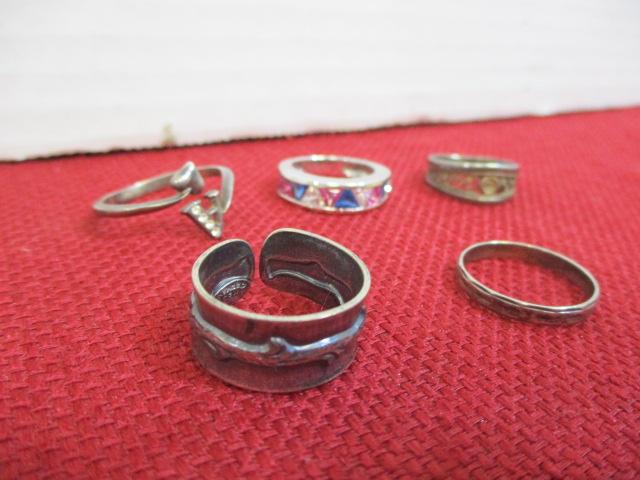 Mixed Sterling Silver Ladies' Estate Rings-Lot of 5