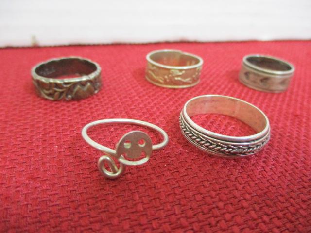 Mixed Sterling Silver Ladies' Estate Rings-Lot of 5