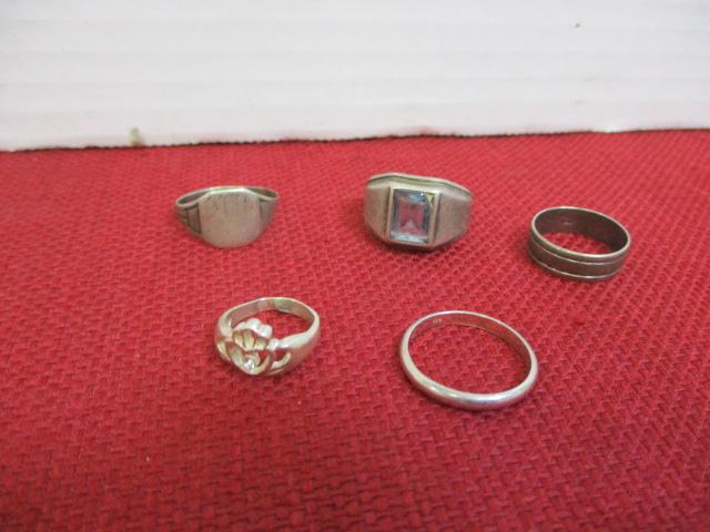 Mixed Sterling Silver Ladies' Estate Rings-Lot of 5