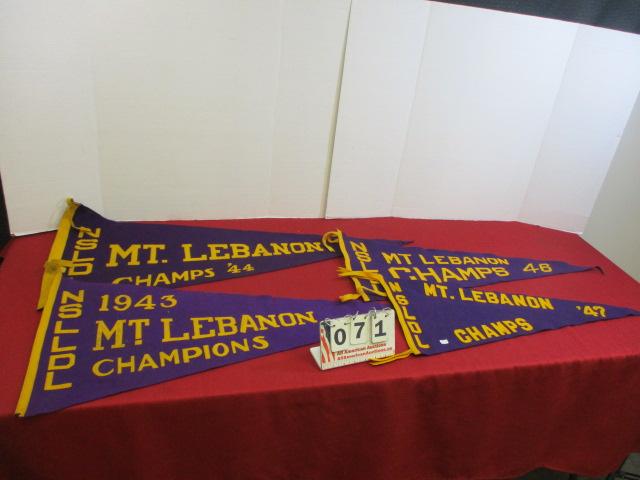 Mount Lebanon 1940's Championship Pennants