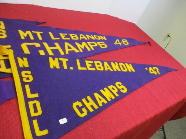 Mount Lebanon 1940's Championship Pennants