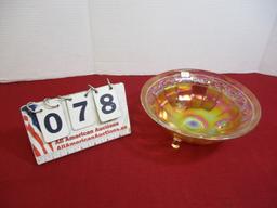 Carnival Glass Footed Bowl