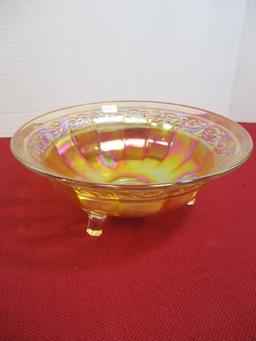 Carnival Glass Footed Bowl