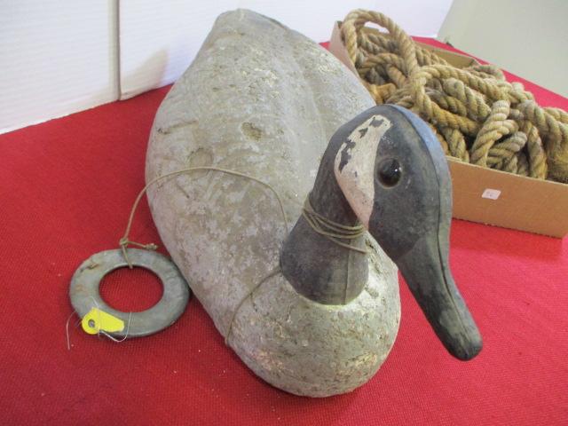 Vintage Foam Decoy w/ Nautical Rope