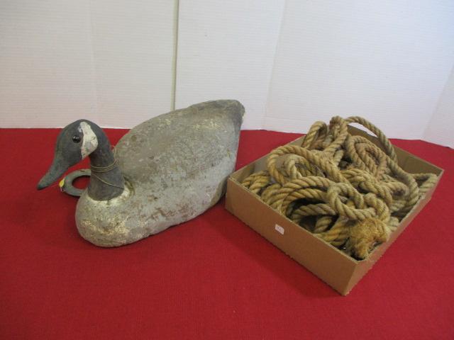 Vintage Foam Decoy w/ Nautical Rope