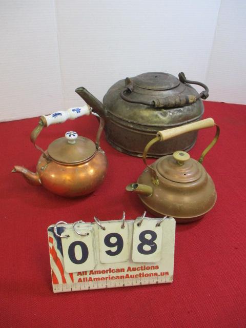 Antique Kettles-lot of 3