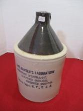 Hansen's Laboratory Stoneware Advertising Jug