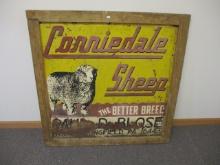 Conniedale Sheep Embossed Reflective Smoltz Paint Metal 2-Sided Advertising Sign