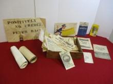 Early Jell-O Advertising Crate w/ Mixed Ephemera