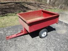 Two Wheel Metal Tow Behind Garden Trailer