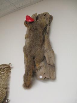 Taxidermy Squirrel Mount w/ Fire Helmet