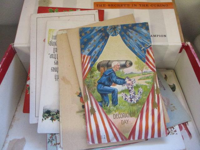 Mixed Antique Postcard Grouping + Blotters