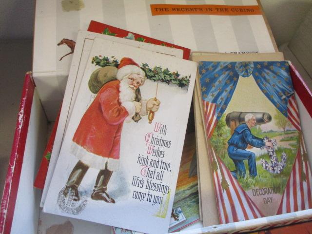 Mixed Antique Postcard Grouping + Blotters