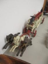 Cast Iron Horse Drawn Ladder Truck