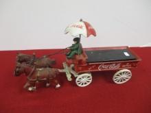 Cast Iron Horse Drawn Coca-Cola Delivery Wagon
