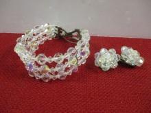 Vintage Crystal Bracelet/Earring Set