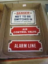 Division of Engineering and Maintenance Porcelain Signs-Lot of 3