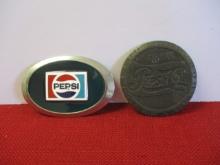 Pair of Pepsi-Cola Advertising Belt Buckles
