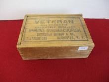 Veteran Brand Codfish Dovetailed Wooden Advertising Box
