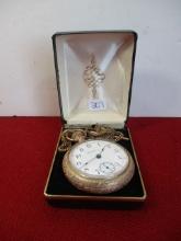 The National Pocket Watch Chicago, IL with Hays Engraved Case