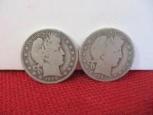 U.S. Silver Barber Half Dollar Pair-A
