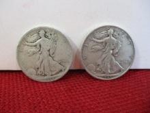 U.S. Silver Standing Liberty Half Dollar Pair-G