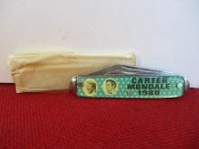 NOS 1980 Jimmy Carter/Walter Mondale Campaign Pocket Knife-A