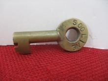 Soo Line Railroad Brass Adlake Key