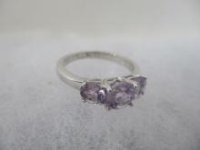 Sterling Silver and Pale Amethyst Ring