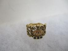 10k Gold AAA Employee Ring with Sapphire Gems