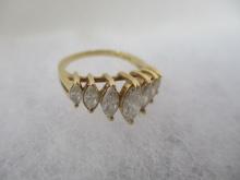 14K Gold with Marquis CZ Gems