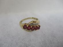 10k Gold with Ruby and Diamond Ring