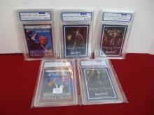 Graded Donald Trump Trading Cards-Lot of 5