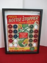 Presto Framed Vintage Bottle Stopper Store Display