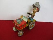 1930's Unique Art Tin Lithograph Wind Up Rodeo Joe Toy
