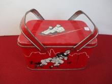 Tin Lithograph Lunch Pail with Amazing Graphics