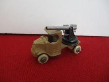 Early Tootsie Rubber Wheel Military Truck with Turret