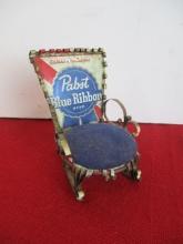 Pabst Blue Ribbon Hand Made Rocking Chair from Can