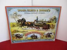 Wood, Taber, & Morse's Steam Engine Works Tin Sign