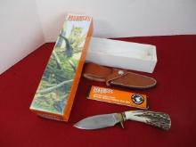 Marble's Gladstone-Drop Point Stag Carver Fixed Blade Knife