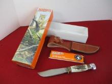 Marble's Gladstone-Campcraft 2000 Stag/Aluminum Brass Pinned Fixed Blade Knife